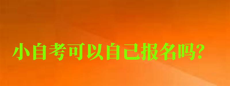 小自考可以自己報名嗎? 小自考可以自己報名嗎? (圖1)