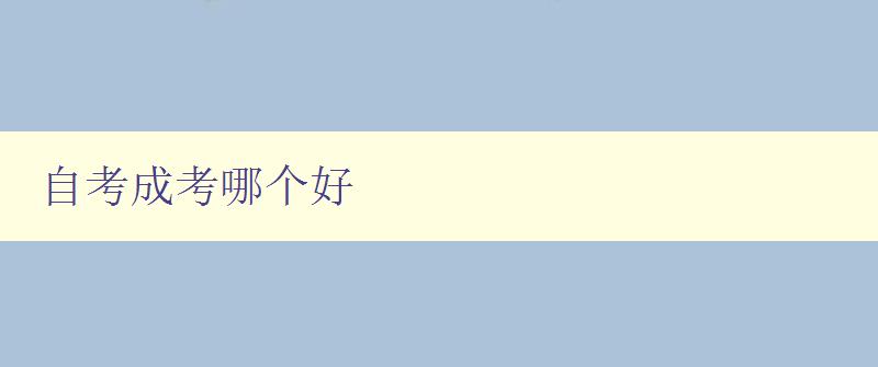 自考成考哪個好 對比自考和成考的優缺點,幫你選擇更適合自己的考試方式 自考成考哪個好 對比自考和成考的優缺點,幫你選擇更適合自己的考試方式