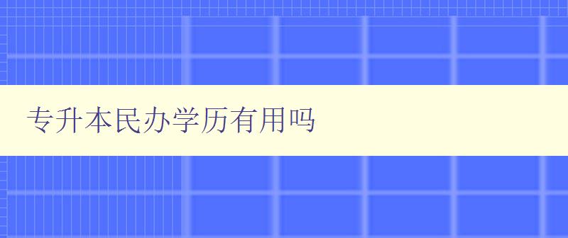專升本民辦學(xué)歷有用嗎 解析民辦學(xué)歷的就業(yè)前景和價(jià)值 專升本民辦學(xué)歷有用嗎 解析民辦學(xué)歷的就業(yè)前景和價(jià)值