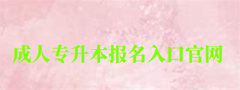 成人專升本報(bào)名入口官網(wǎng) 成人專升本報(bào)名入口官網(wǎng) (圖1)