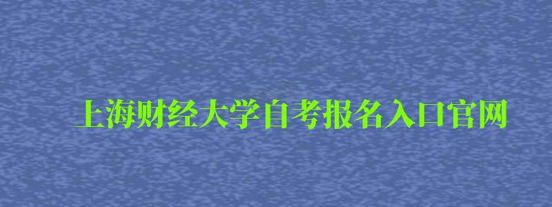 上海財(cái)經(jīng)大學(xué)自考報(bào)名入口官網(wǎng)