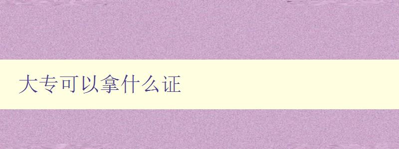 大專可以拿什么證 大專可以拿什么證