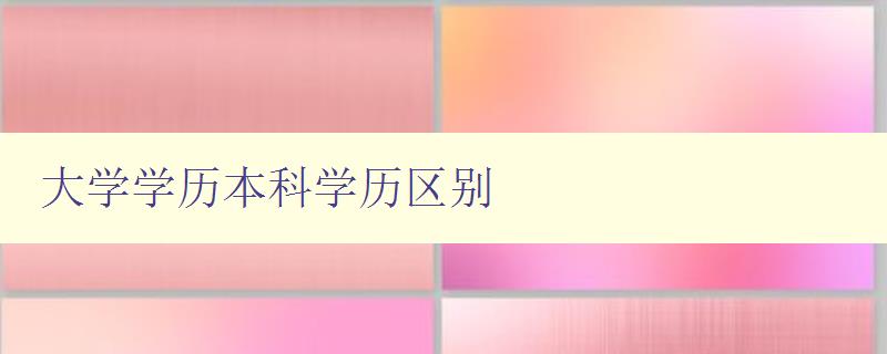 大學學歷本科學歷區別 詳解本科與其他學歷的差別 大學學歷本科學歷區別 詳解本科與其他學歷的差別