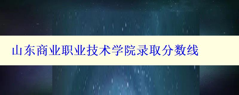 山東商業(yè)職業(yè)技術(shù)學院錄取分數(shù)線