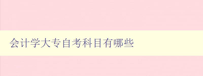 會計學(xué)大專自考科目有哪些 會計學(xué)大專自考科目有哪些