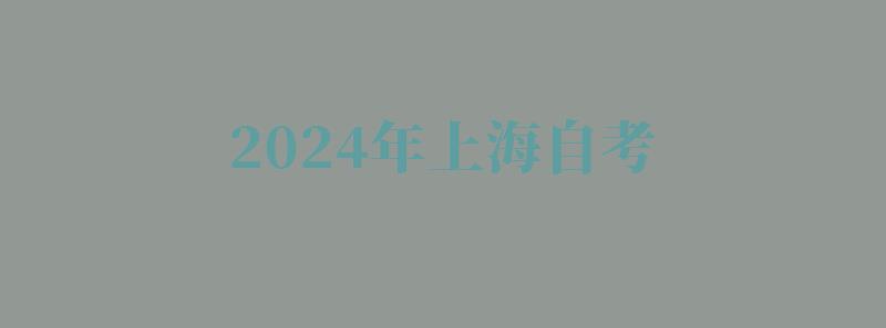 2024年上海自考 2024年上海自考