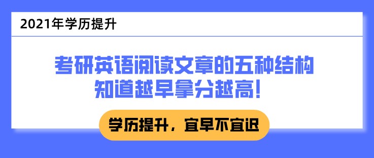 考研英語閱讀文章的五種結構，知道越早拿分越高！