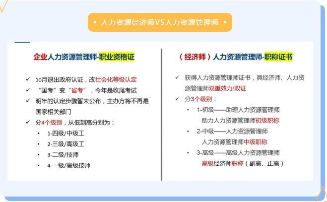 人力資源管理師和經(jīng)濟(jì)師（人力資源方向）有區(qū)別嗎？